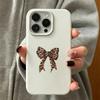 Leopard Bow Vintage Pattern Silicone Case For Iphone 13 11 14 Plus 12 17 15 16 Pro Max Retro Design Cover