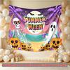 Halloween Party Beach Pumpkin Ghost Backdrop, Multicolor Polyester Banner for Photo Booth & Wall Decor