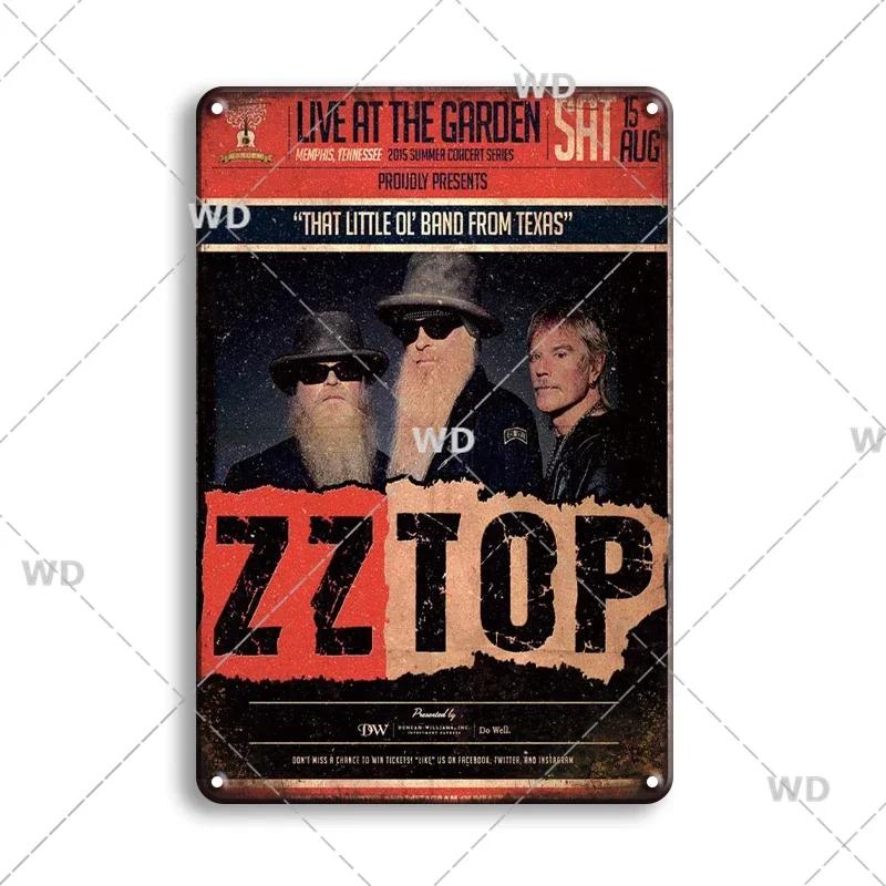 Retro Vintage Rock N Roll Band Metal Tin Sign - The Doors ZZTOP Queen Music Poster, Wall Decor Plaque Plate