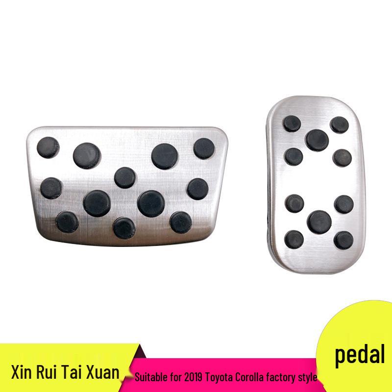 

Non-Slip Pedal Decor for 19 Corolla: Throttle, Brake, & Rest Area Aluminum Alloy + Hard Rubber