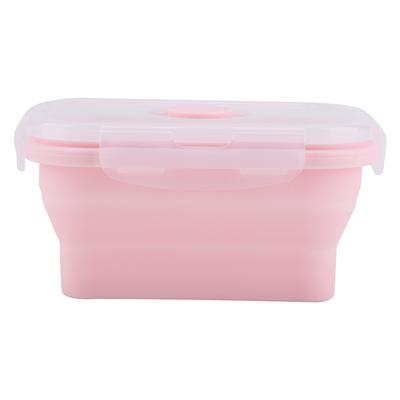 Lancheira Portátil de Silicone Dobrável Segura para Micro-ondas Recipiente para Alimentos