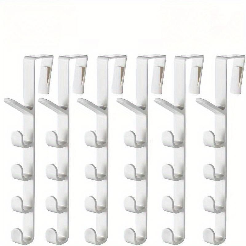 6pcs The Door Hooks, Sturdy Door Hanger, Towel Rack Towel Hooks for Bathroom, Versatile Over-the-Door Hanger - Adjustable Clothe