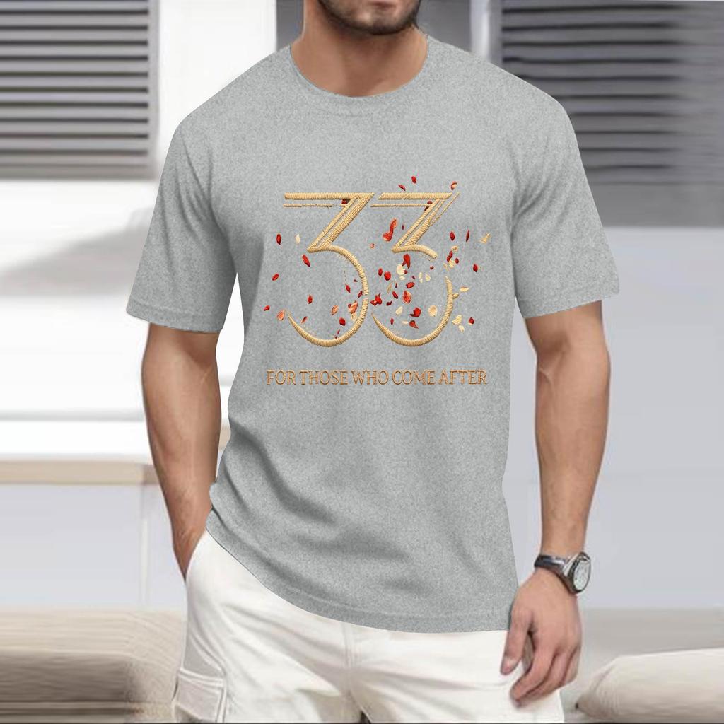 Stylish And Casual Men's Round-neck Loose-fitting Short-sleeved Top.