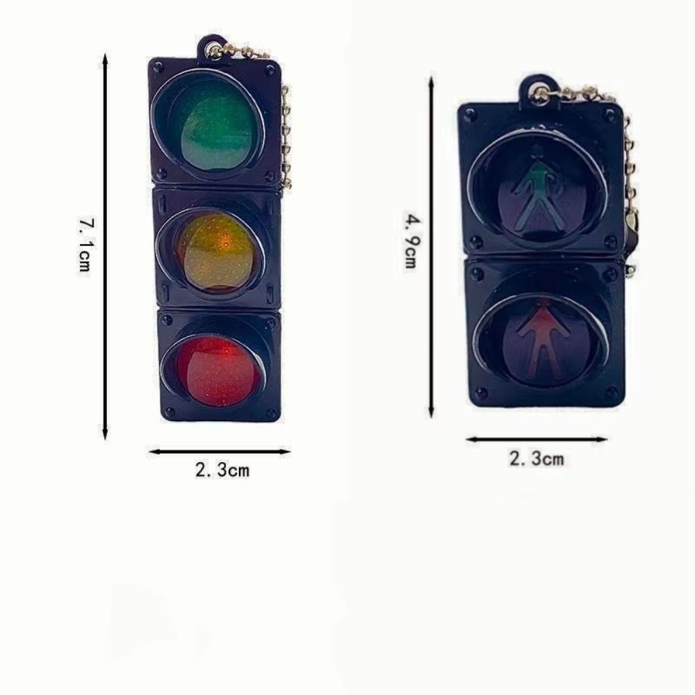Light-Up Function Traffic Light Pendant Pedestrian Design Simulated Signal Light Bag Decoration