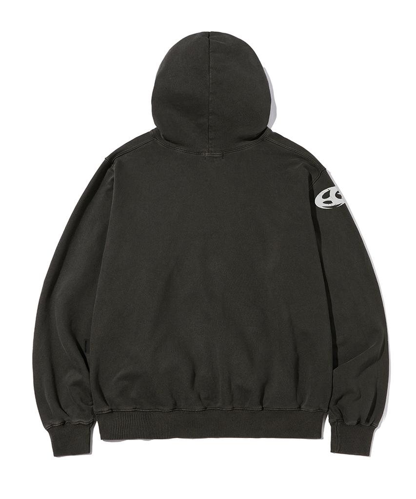 Shooting Girl Print Pigment Hoodie Charcoal