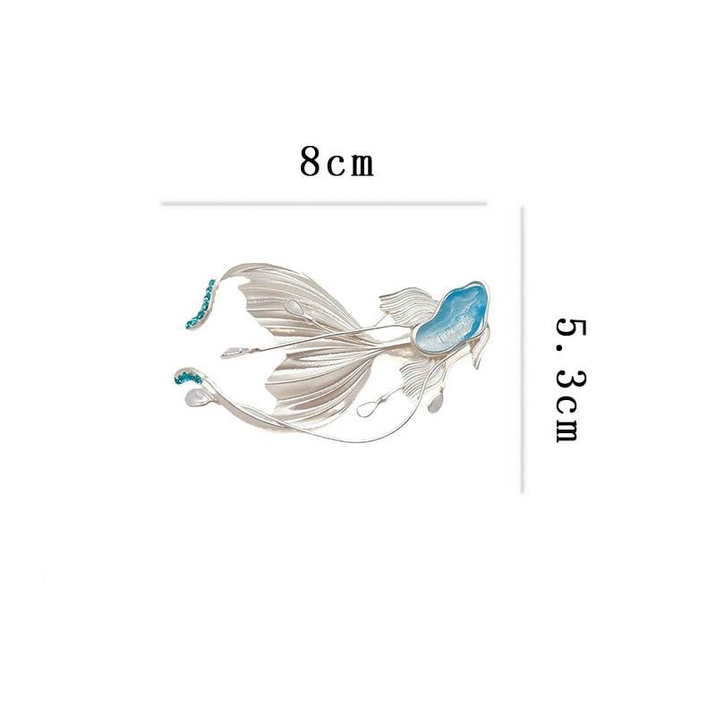 Cute White Fish Brooch Elegant High-End Dreamy Luxury Deep-Sea Mermaid Brooch Women Clothing Accessories Unique Jewelry