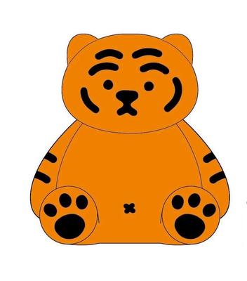 K Company MUZIK TIGER Musik Tiger Plüschtier Toffee Sitzend H164 x B157 x T126mm MU-NG-TOS