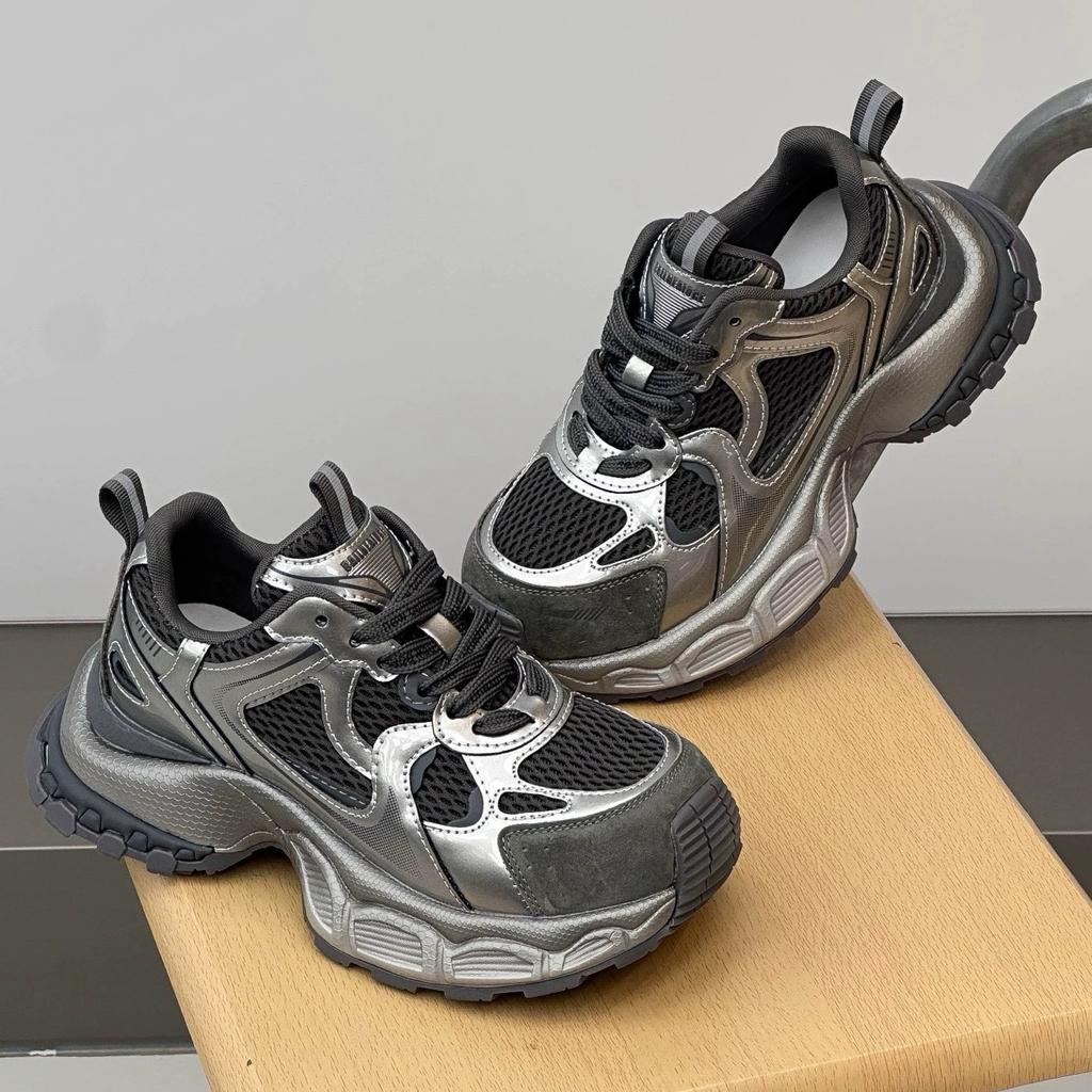 Daddy Shoes Girl 2025 New Autumn Leather Thick-soled Ultra-light Soft-soled Fashion Casual Sports Shoes Ins Trendy Shoes