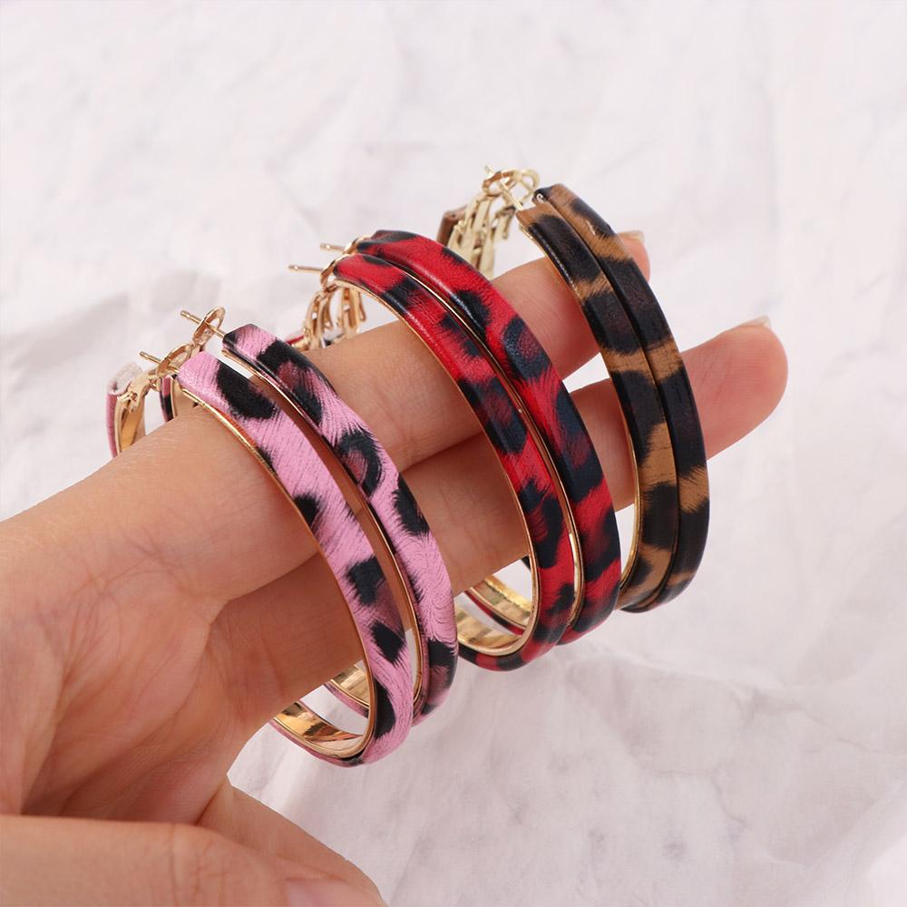 Y2k Resin Hoop Earrings Circle Women's Jewelry Vintage Leopard Hoop Earrings Gift
