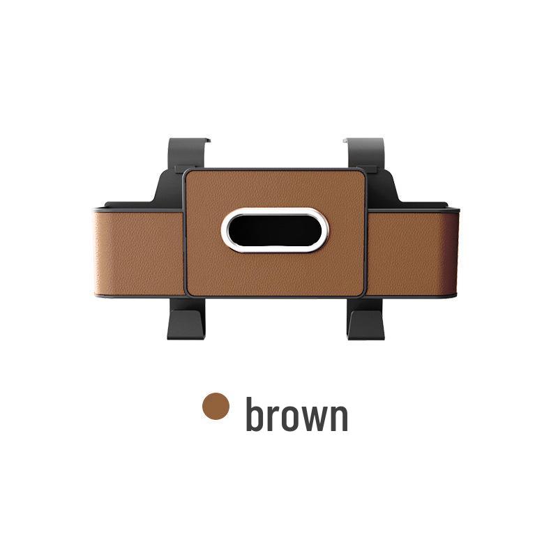 Multifunctional Car Seat Back Organizer with Tissue Box and Cup Holder Hooks
