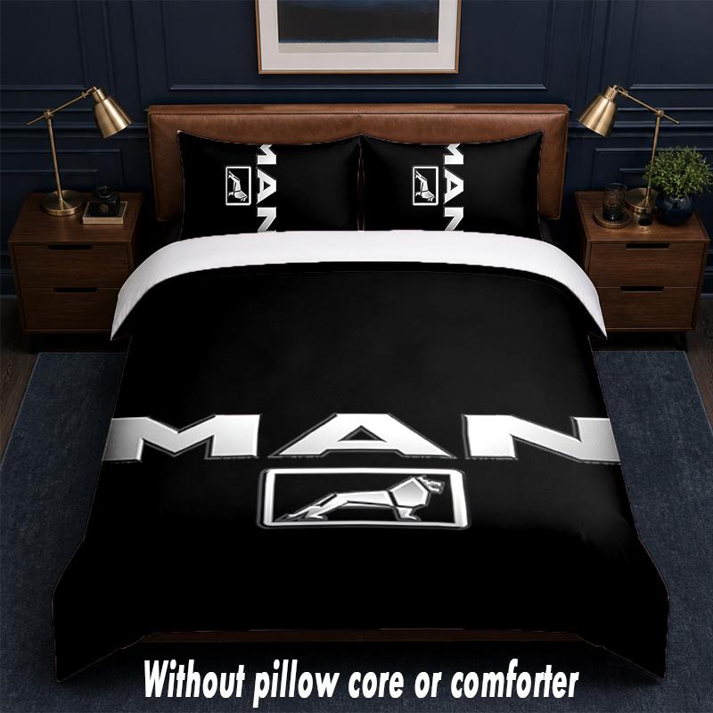 Set Biancheria da Letto MAN Design 1 Copripiumino + 2 Federe Morbido Traspirante Biancheria da Letto per la Casa
