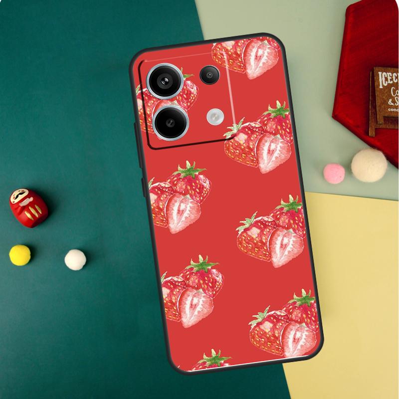 Strawberry Case For Xiaomi Redmi Note 13 Pro 14 12 11 10 15 Pro Plus Redmi 15 14C 13C 10C 12C 15C Funda