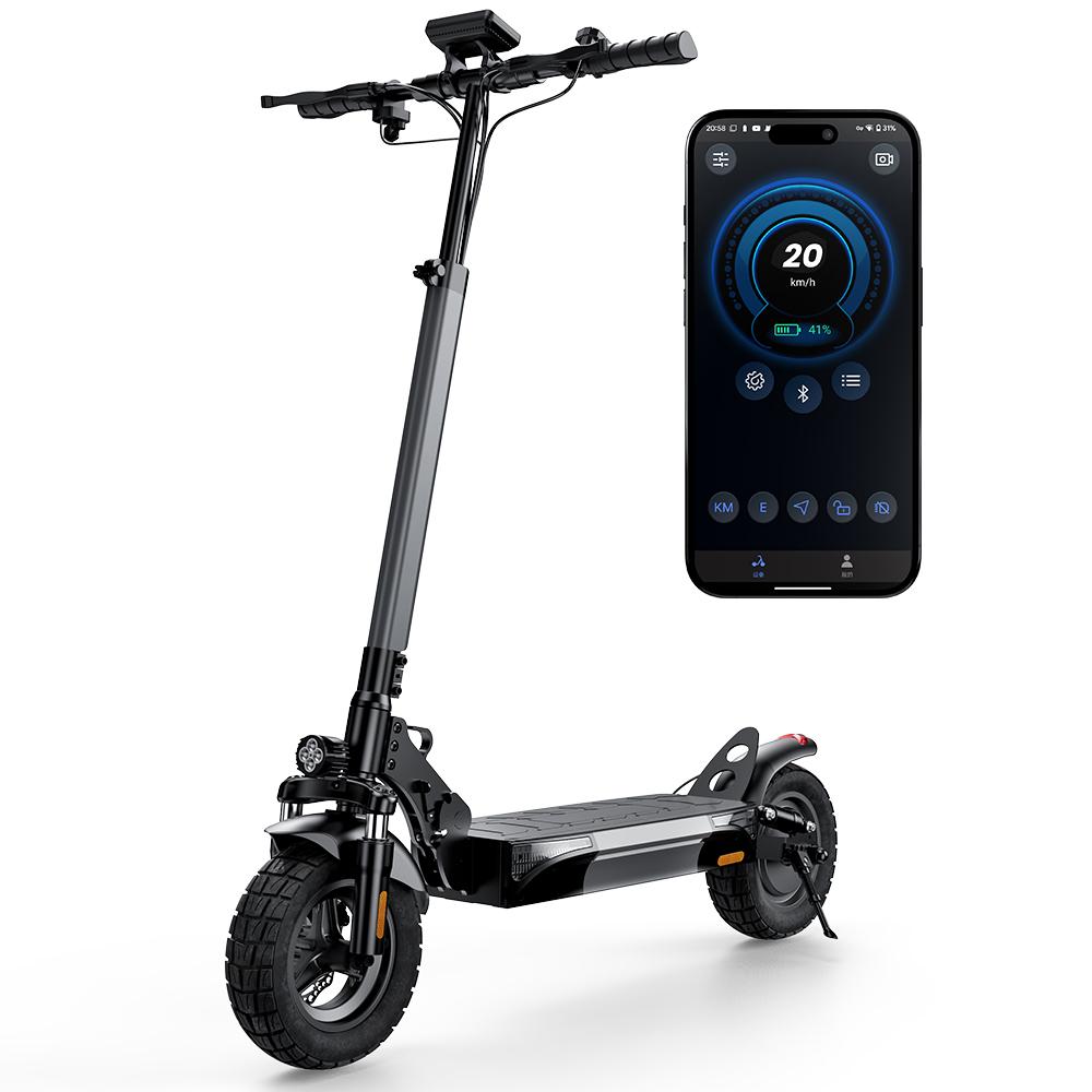 iScooter W9 Voksen Sammenleggbar Praktisk By E-Scooter 1000W Motor 48V14Ah Batteri 10 Tommer 10-tommers Pneumatisk Terrengdekk Elektrisk Sparkesykkel