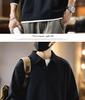 Men's 2025 Autumn Retro Polo Shirt - Trendy Long Sleeve Hoodie with Lapel and Fake Two-Piece Design
