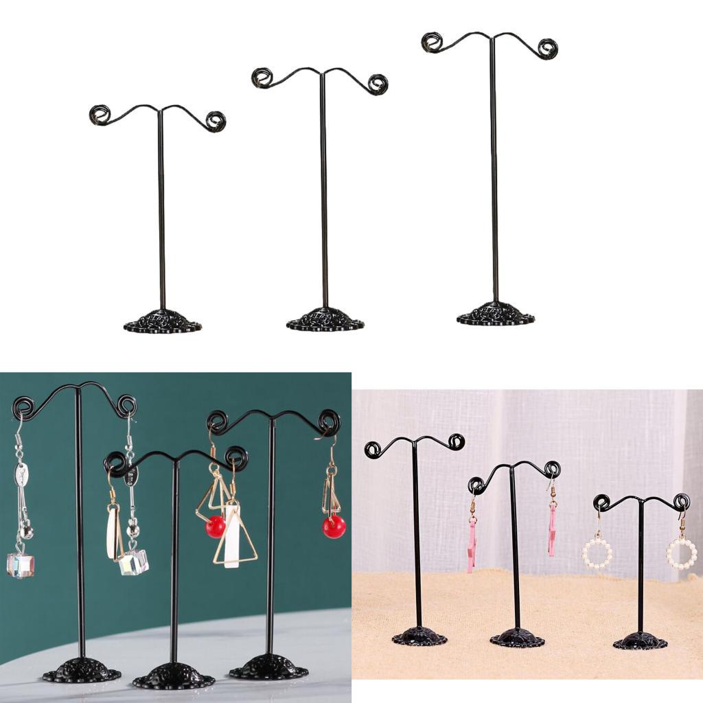 3x Iron T Bar Earring Necklace Jewelry Display Stand Rack