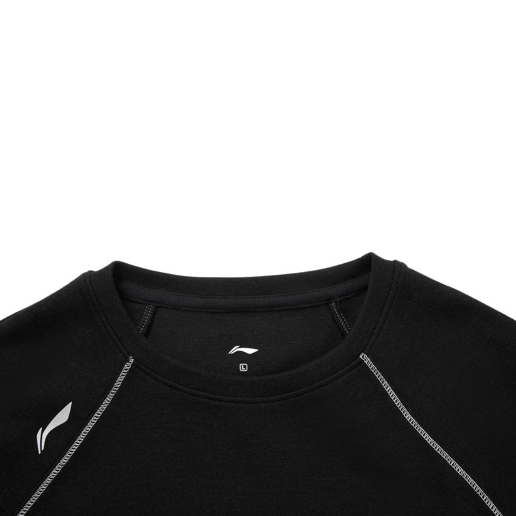 Li-Ning Fitness Series Sports Round Neck Slim Fit Versatile Comfortable Casual Long Sleeve T-Shirt Women T-Shirts Black ATLV268-4