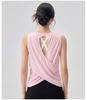 Hollow-Back Mesh Yoga Top with Bamboo Yarn, Quick-Dry Fitness Cover-Up, Women's Open Back Round Neck Sports Tee