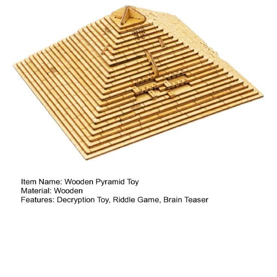 Piramide di Legno Decifrazione Mistero Giocattolo Piramide di Legno 3D Puzzle Gioco di Enigmi Rompicapo Giocattolo Educativo per Adulti Adolescenti