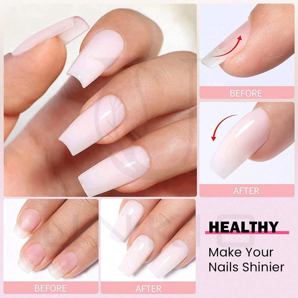 Poly Nail Extension Gel Color Set Crystal Jelly Nail Tips Extension Nude Clear Pink Nail Art French Nail DIY Nail Extension Gel Nail Starter Nail Art