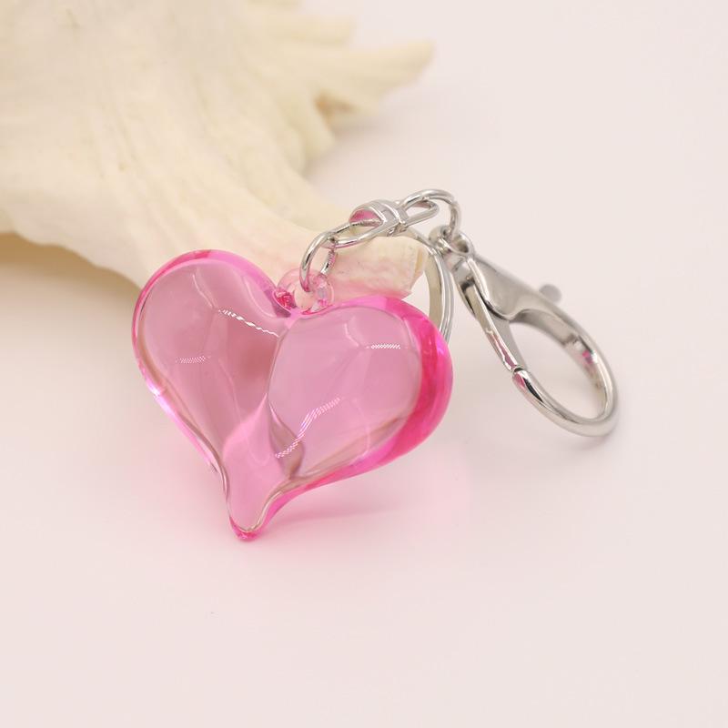 Clear Acrylic Heart Pendant Keychain Charm for Bags & Couples