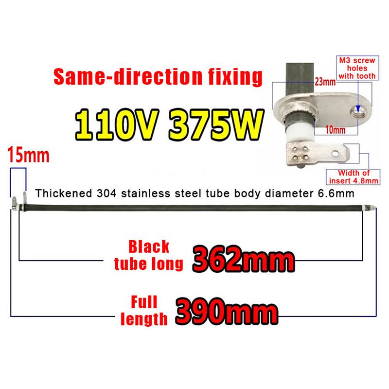 110V/120V 300W-400W Rostfritt Stål Elektrisk Ugn Värmeelement Värmerör Ersättning Reparationsdelar