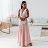 2025 Summer Lace-Up Solid Color V-Neck Evening Long Dress