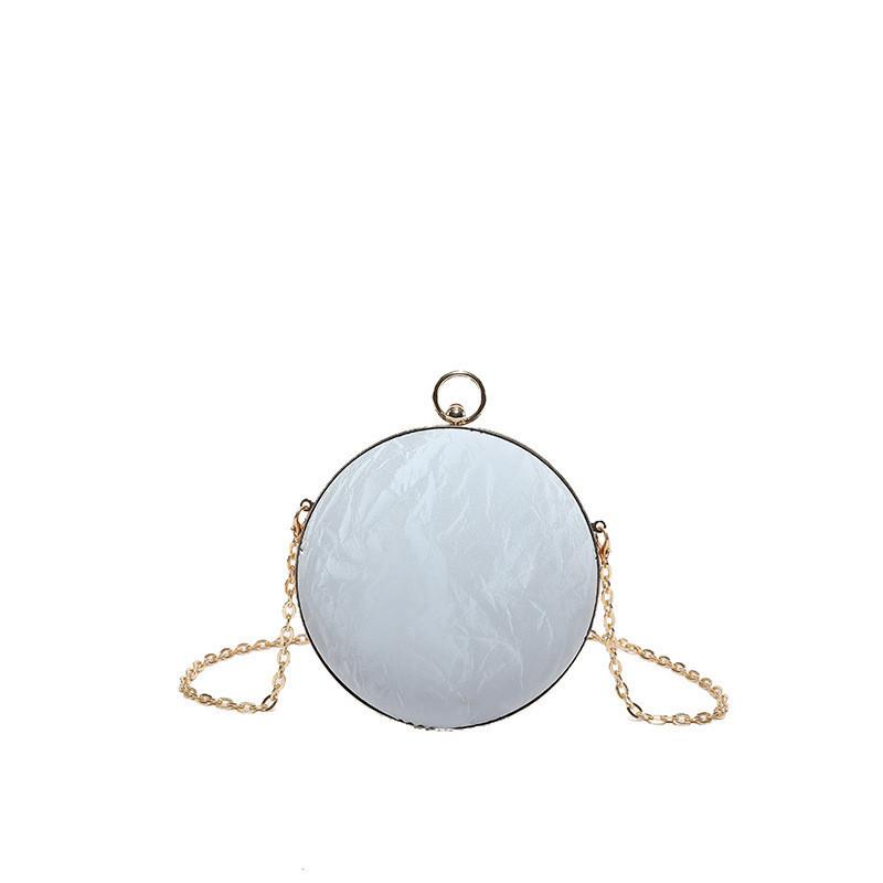Trendy Street Style Round Handbag 2024 Fashionable Pu Leather Shoulder Bag For Women With Chain Strap