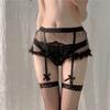 Black Vintage Girdle Lace Garter Belt Plus Size Womens Sexy Black Suspender Belt With 6 Straps Metal Clip For Stockings Lingerie