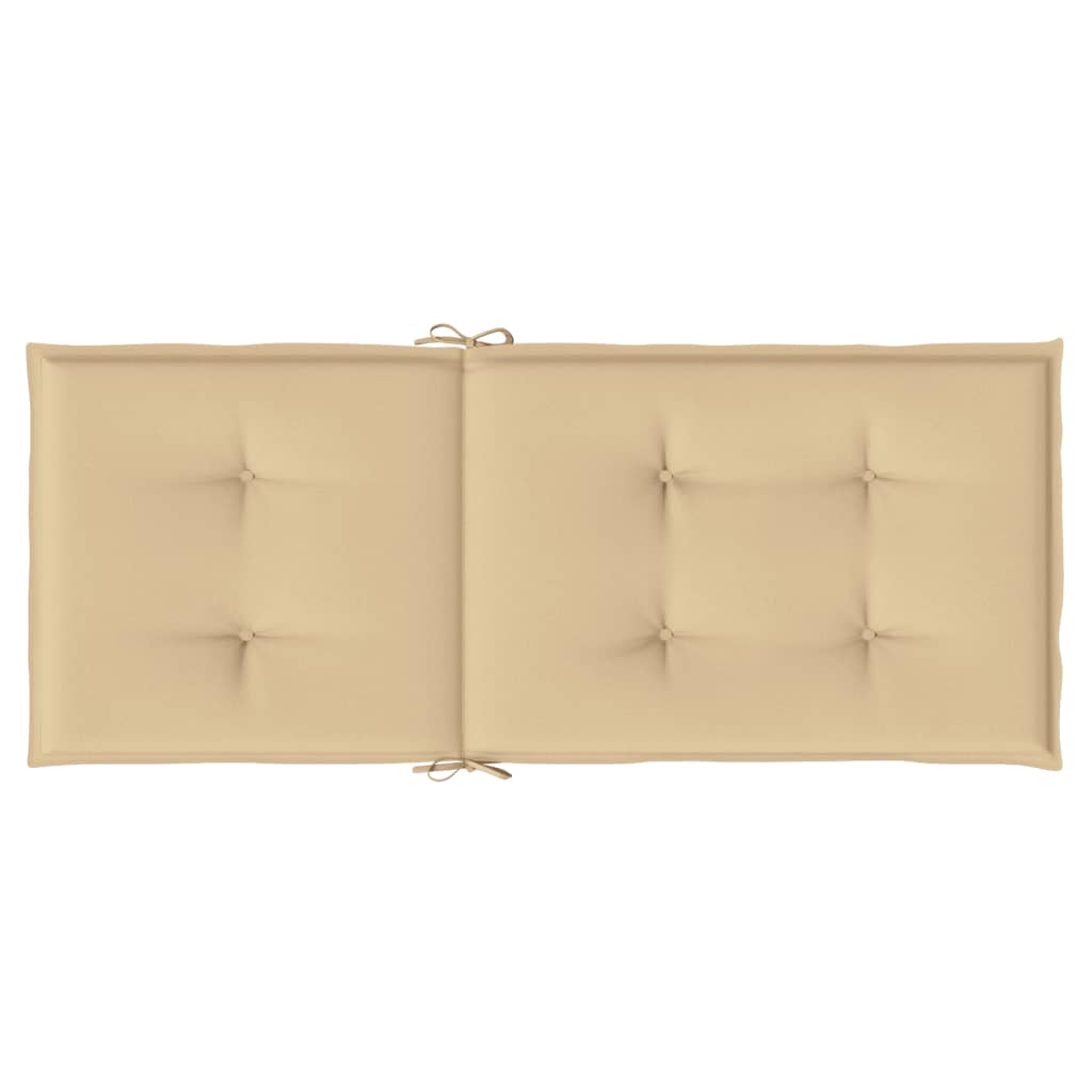 High Back Chair Cushions 2 Pcs Beige Melange 120 X 50 X 4 Cm Fabric