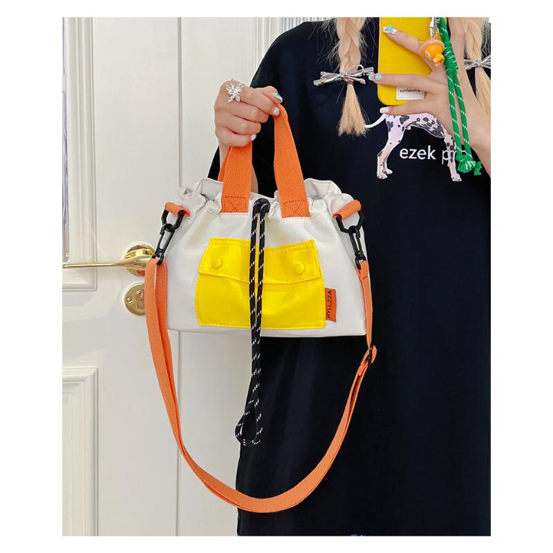 Lightweight Nylon Color Block Crossbody Bag for Women Small Shoulder Purse
