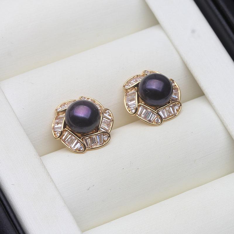 Beautiful Natural Freshwater Pearl Earrings Woman,Cute White Silver 925 Stud Earrings Pearl Wife Girls Birthday Gift White