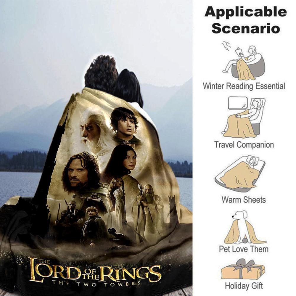 1pc The Lord of the Rings The Two Towers Flannel Blanket Soft Warm Throw for Home, Office, Travel, All-Season Cozy Bedding GiftL1172