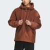 adidas Solid Logo Patch Loose Sports Casual Jacket for Men in Brown