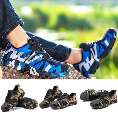 Joliann Men Lightweight Breathable Air Cushion Safety Shoes Camouflage Safety Shoes