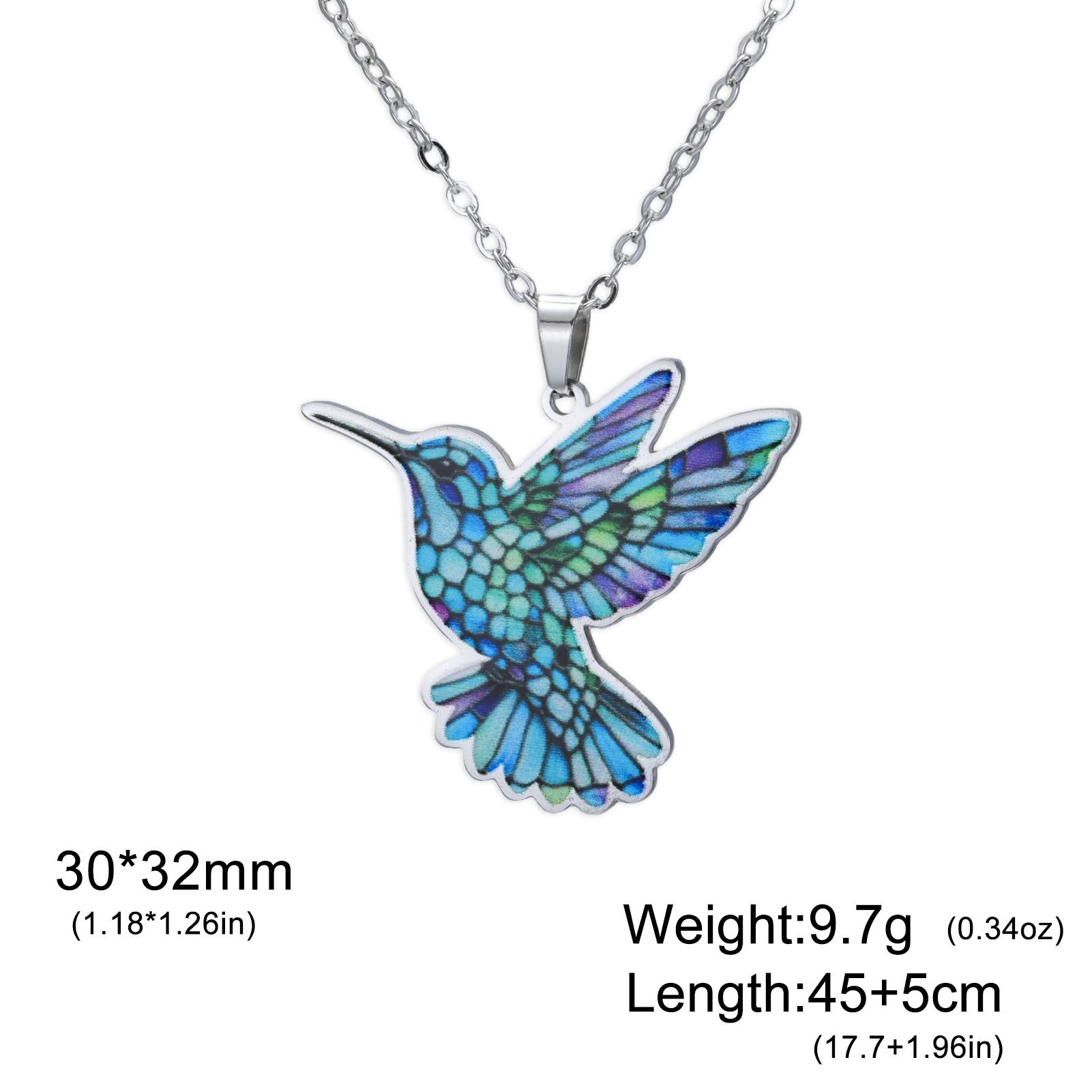 

Hummingbird Flower Pendant Necklaces for Women Girls Stainless Steel Bird Neck Chain Jewelry Wholesale Valentine s Day Gift 45-50 cm
