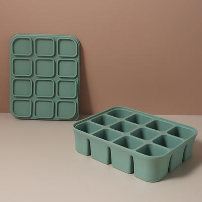 Molde de Cubitos de Hielo de 12 Compartimentos Bandeja de Cubitos de Hielo de Silicona Bandeja Cuadrada Molde Formas de Cubitos de Hielo de Silicona Liberación Fácil Accesorios de Cocina para Bar
