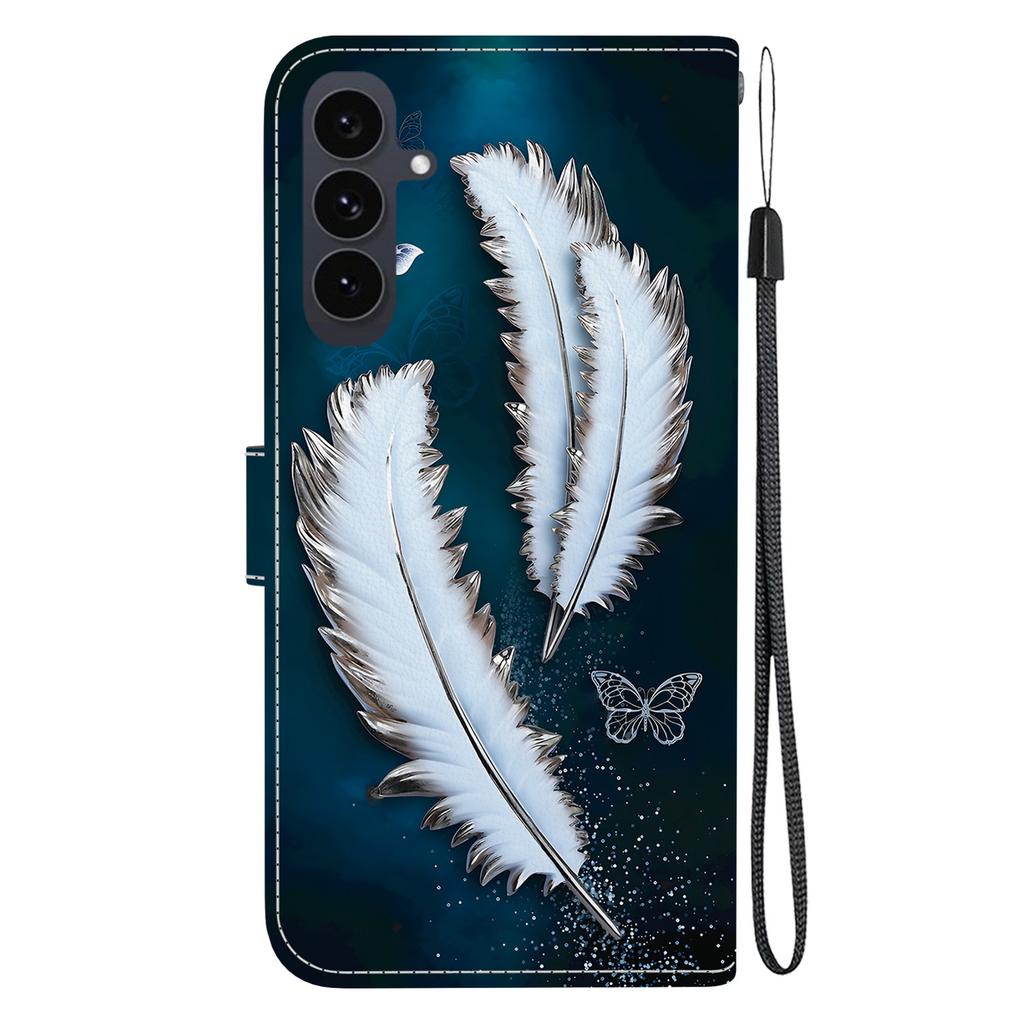 For Samsung Galaxy S25 FE Case Pattern Printing Leather Flip Wallet Phone Cover with Lanyard