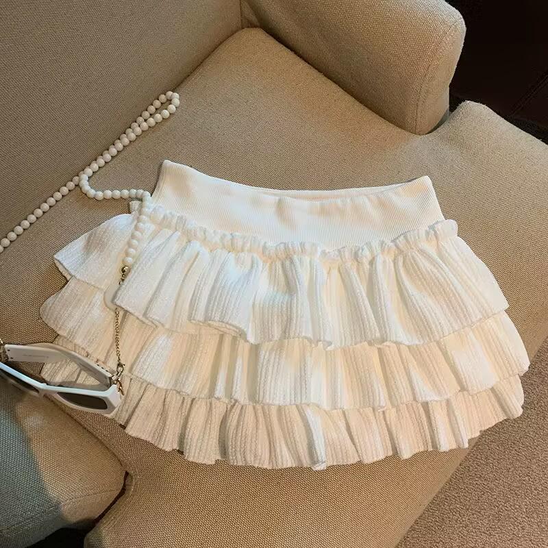 Women's Fluffy Ballet-Style A-Line Skirt: Sweet Summer Elastic Waist, Multi-Layered Design