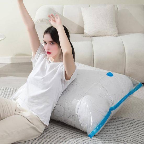 4Pcs Vacuum Compression Comforter Bags Vacuum Seal Bags with Hand Pump Space Saver Compression