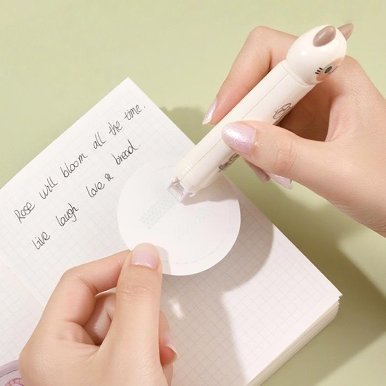 1/4pcs Busy Cat Correction Tape & Glue Stick Cute Cartoon Kitty Dual-side Function Correcting Tapes Adhesive