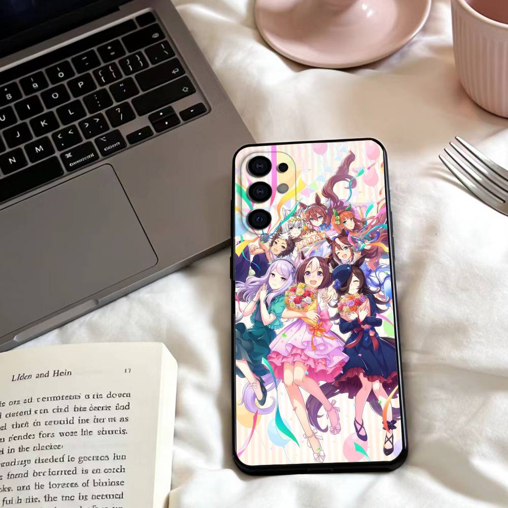 Pretty Derby Uma M-Musume Phone Case For Samsung S25,24,23,22,30,21,10,9,Ultra,Plus,Lite,FE,4,5 G Soft Black Case