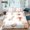 Cartoon Eyes Duvet Cover Set Facial Features Face Organs Twin Bedding Set for Adult Kids Queen King Microfiber Comforter Cover