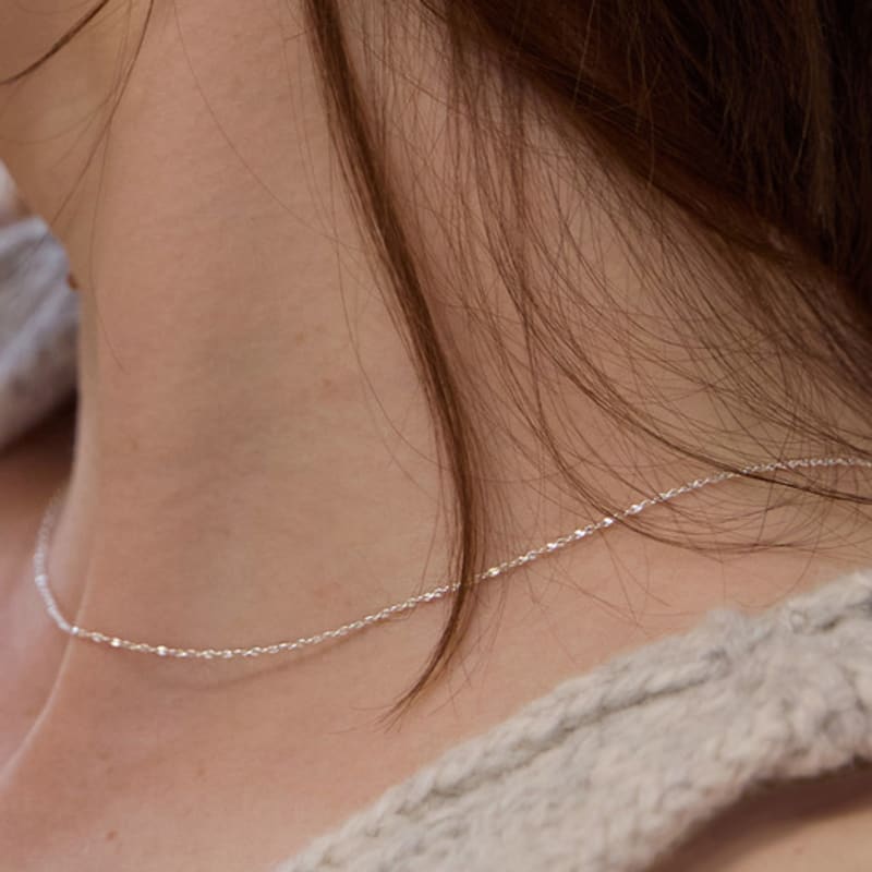 PAIGEFLYNN JEWELRY [925 Silver] Fine Knit Chain Necklace