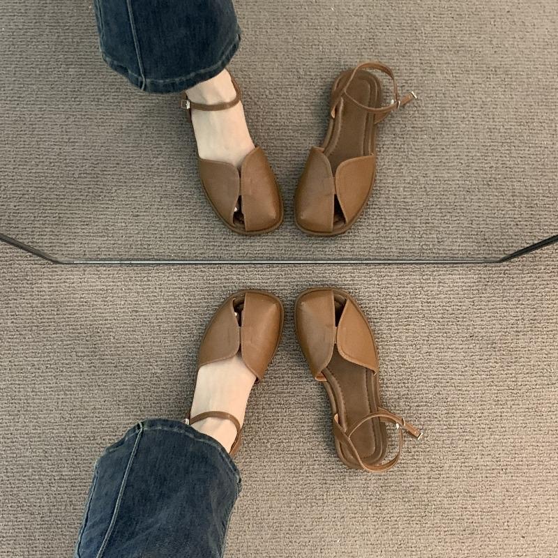 Mode Sommer Damen Römersandalen Atmungsaktive Flache Bequeme Sandalen 2025 Neue Mode Gewebte Hohle Retro Sandalen Sandalias De Mujer