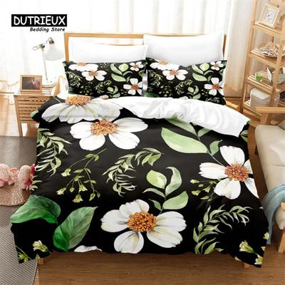 Bedding Three-Piece, Three-Piece Digital Printing Kit Bedding Floral Flower Decoration