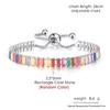 Adjustable Multicolor Tennis Bracelets for Women Ladies Wedding Rainbow Colorful Zircon Charm Bracelet Hand Chain Zircon DZH043