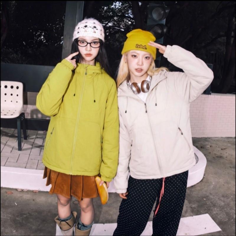 Korean Style Hooded Cotton Jacket Women 2026 Winter Outdoor Lightweight Warm Loose Slim Fit Couple Coat