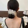 Elegant Simple Printed Chiffon Pleated Hair Clip For Women Girls  Versatile Fixed Ponytail Clip Hair Accessories Gift