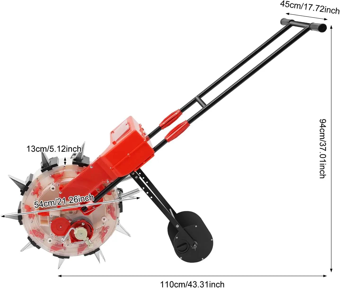 

Ручная сеялка для междурядной посадки, 8,27 фунтов, ручная сеялка, садовый маркер рядов, с подачей семян по 1-2 семени и 10 соплами для посева семян