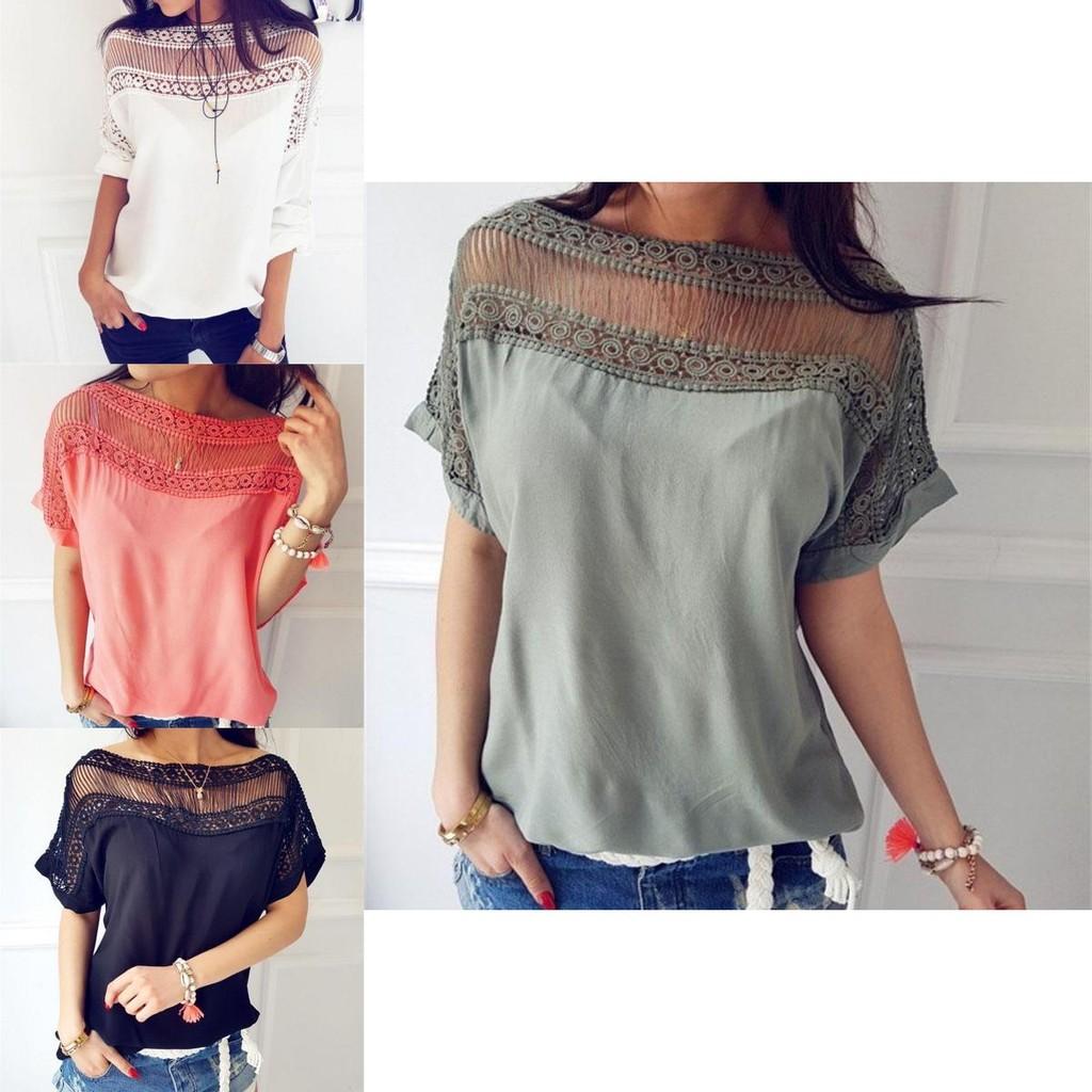 Premium Quality Fashion Women's Casual Loose Tops Blouse Short Sleeve Summer T-shirt